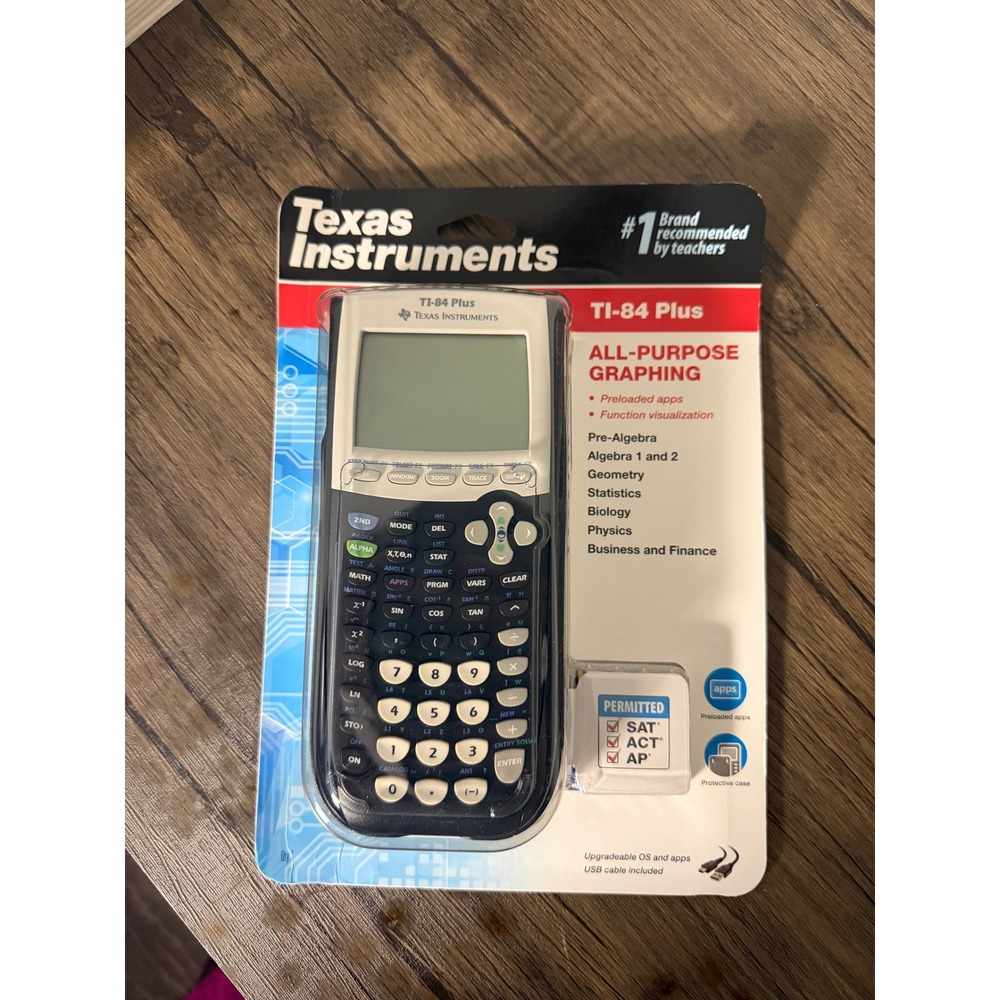 Texas Instruments TI-84 Plus Graphing Calculator New Sealed Black Silver